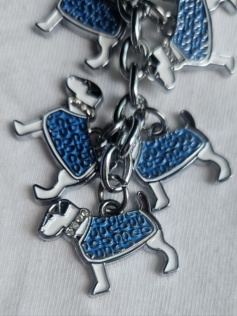 Coach Vintage Five Beagle Charm Silver Key Chain Ring Collectible Rare - Picture 3 of 6